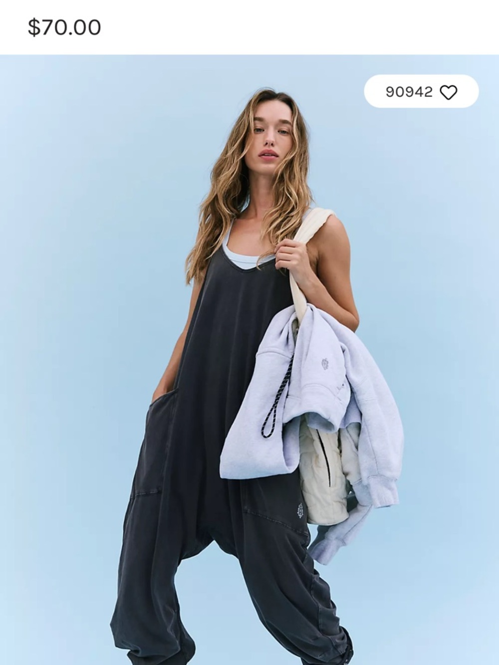 Free People Hot Shot Onesie NWT washed black